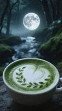 月夜に抹茶ラテはいかが？