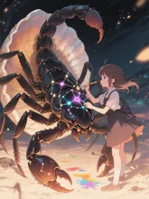 さそり座を描く少女♏