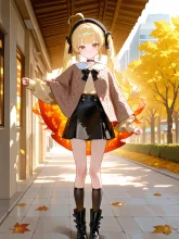 ポンチョで歩く黄色ちゃん