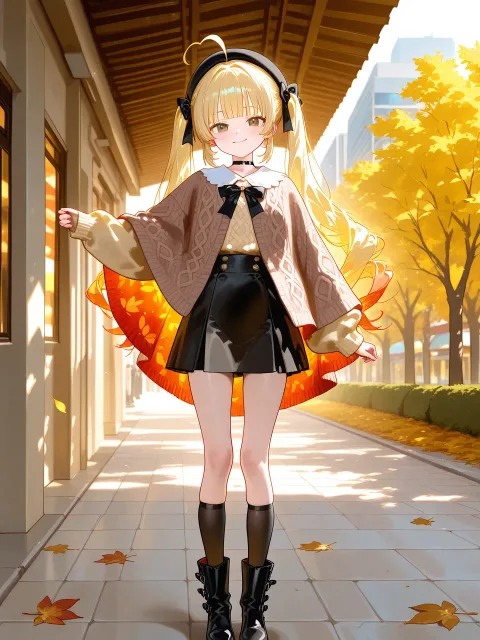 ポンチョで歩く黄色ちゃん