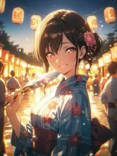 涼やかな浴衣の試着·初夏チャレンジ の投稿作品