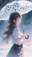 水玉模様のあの子の傘