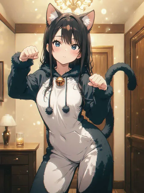 猫耳の甘えん坊で色っぽい美少女、ふわふわの猫耳 - 猫耳の彼女