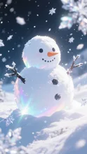 純白雪だるま