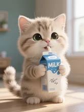 赤ちゃんネコちゃんの朝食^っ ̫ <^♡