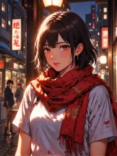 赤いマフラーでぬくぬくな紅夜さん