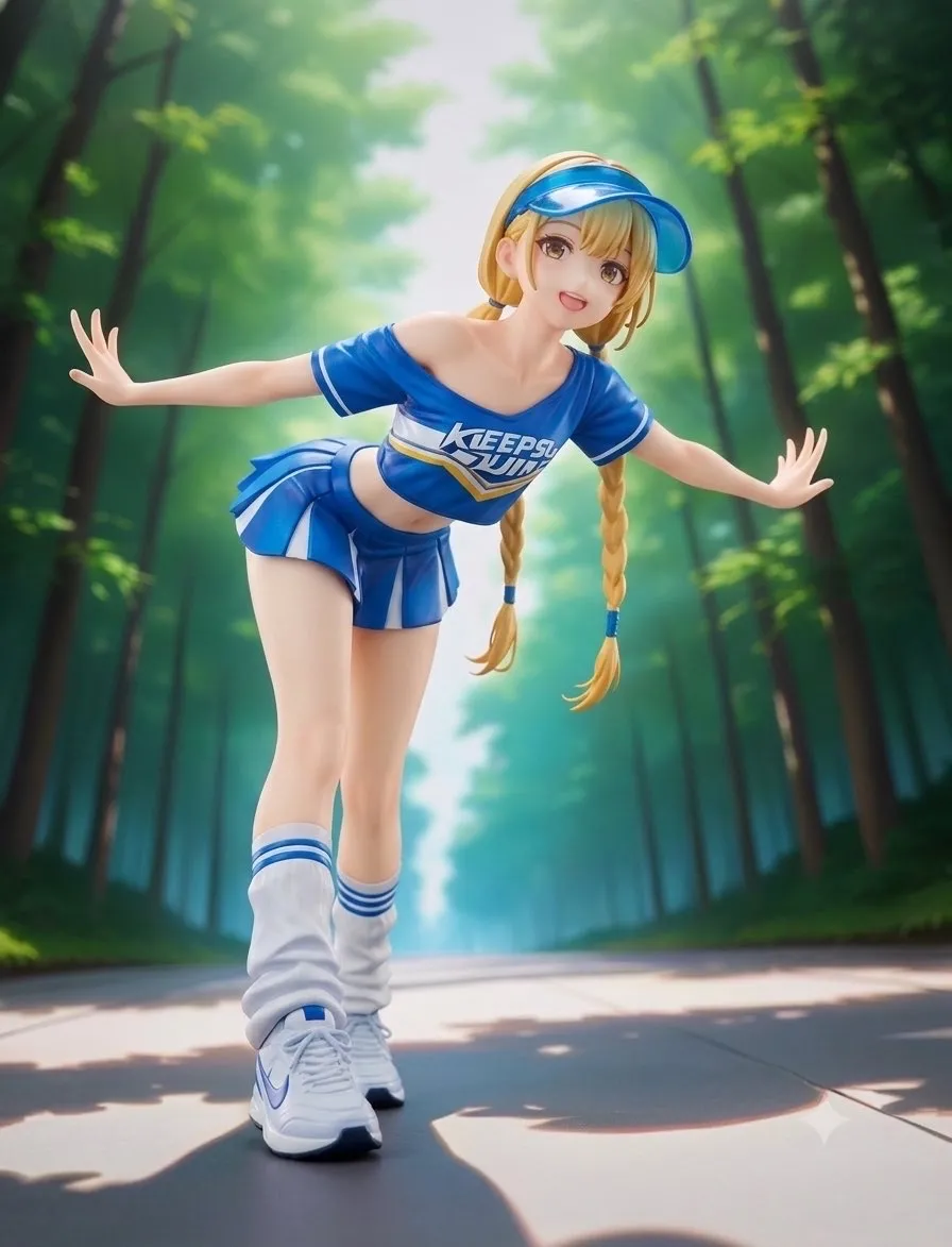 みつ編みツインテールのチアガール！…フィギュア…金
