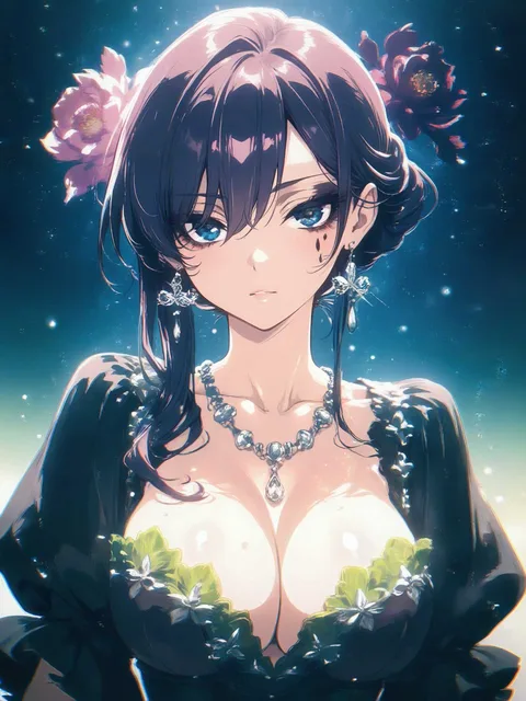 黒を基調とした古風な衣装を纏った、冷ややかで気品ある女性