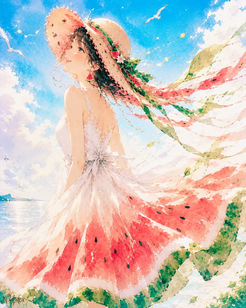 夏を着る-Wearing Summer — n.yukaさんのAIイラスト
