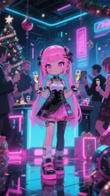 未来のピンク髪娘💕クリスマスパーティ❤️ — 美波💕さんのAIイラスト