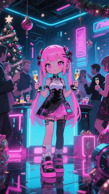 未来のピンク髪娘💕クリスマスパーティ❤️