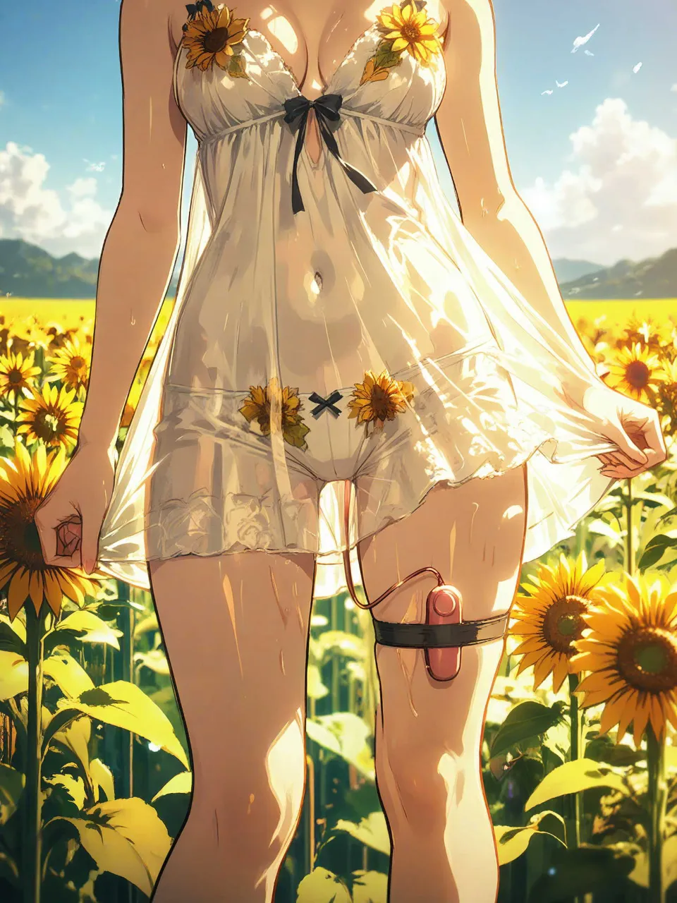 ひまわり畑で