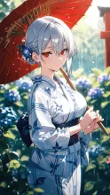 紫陽花と和傘·初夏チャレンジ の投稿作品