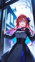 お化け屋敷入る前からビビる子 — ああさんのAIイラスト