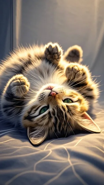 ヘソ天の子猫