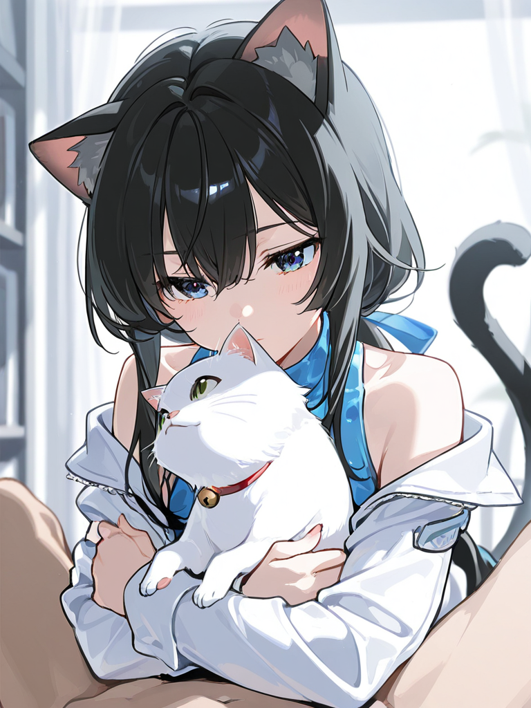 黒猫白猫 — 雪月花さんのAIイラスト