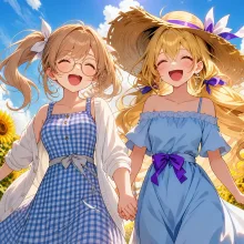 菜摘ちゃんとマリーの散策　明日菜賛太郎さんとのキャラコラボ♥