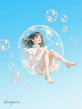 シャボン玉にのって