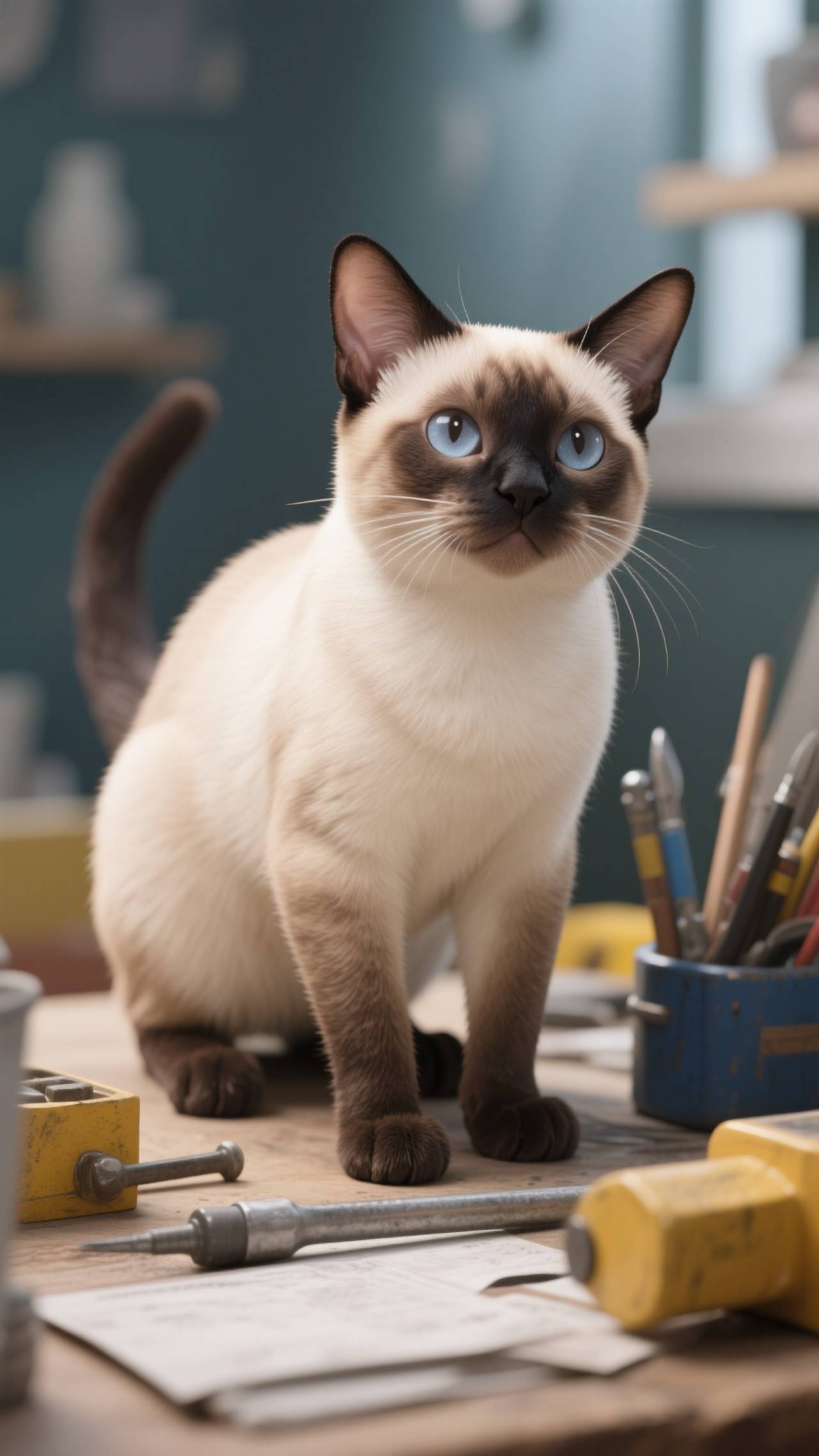 社務猫 仕事熱心なシャム猫
