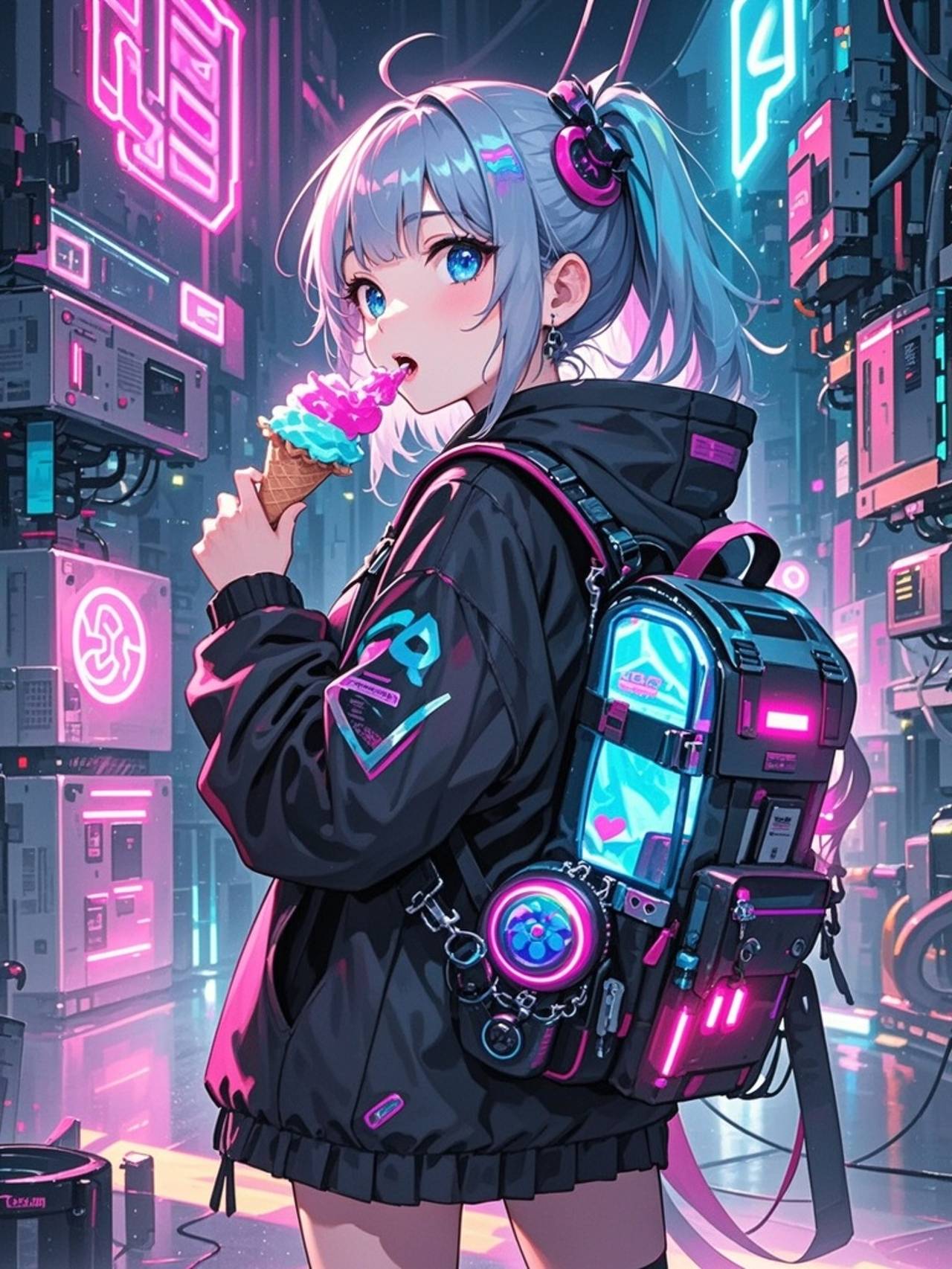 Ice cream hacker — 詩☕さんのAIイラスト