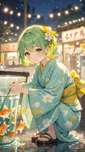 浴衣🌸金魚に酸素を送ってます — ゆるりの＊（YururinoさんのAIイラスト