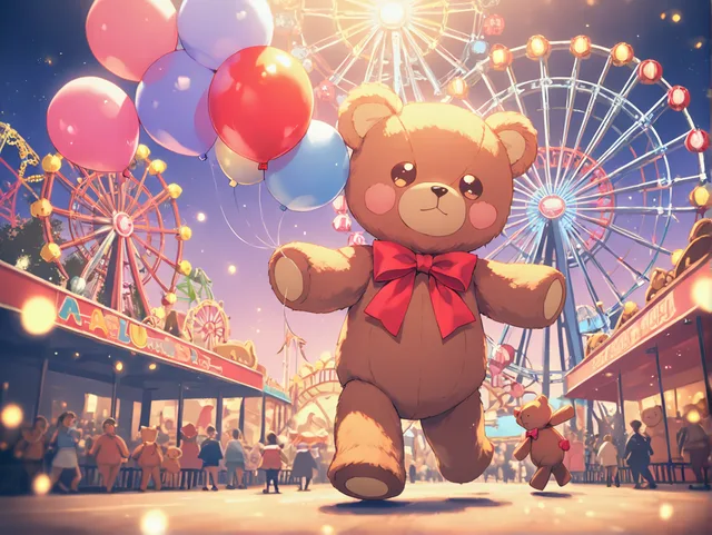 可愛いテディベア遊園地
