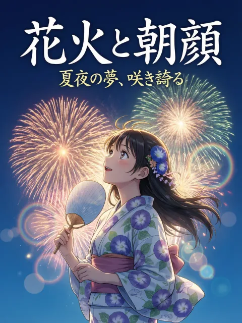 花火大会、朝顔の浴衣