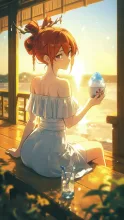 夕暮れの縁側
