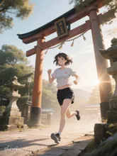 朝日と共に