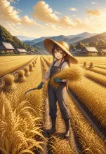 稲刈り·黄金いろの田んぼ の投稿作品
