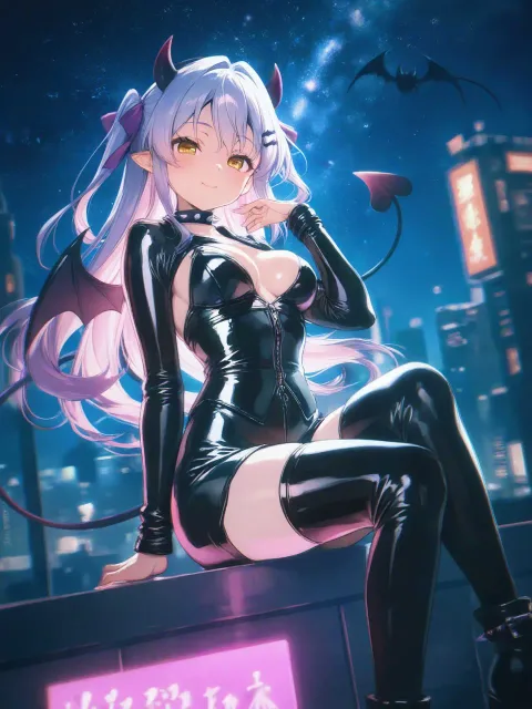 sleek black leather outfit… - 仮装総選挙
