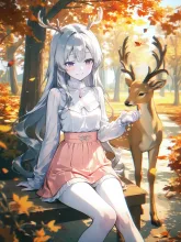 奈良の鹿·紅葉をねだる の投稿作品