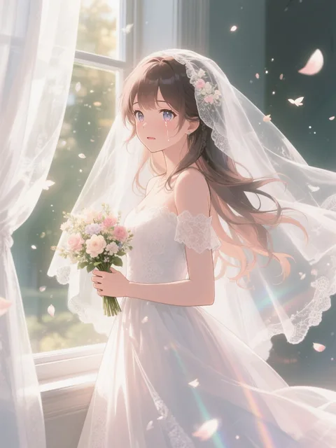 a pure and graceful bride in… - 花嫁の朝