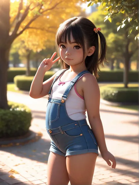 ぽっちゃり、サロペット、リアル