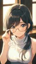 眼鏡をズラして・・