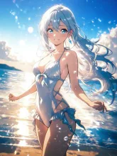 ビーチの水着美女·真夏のビーチ の投稿作品