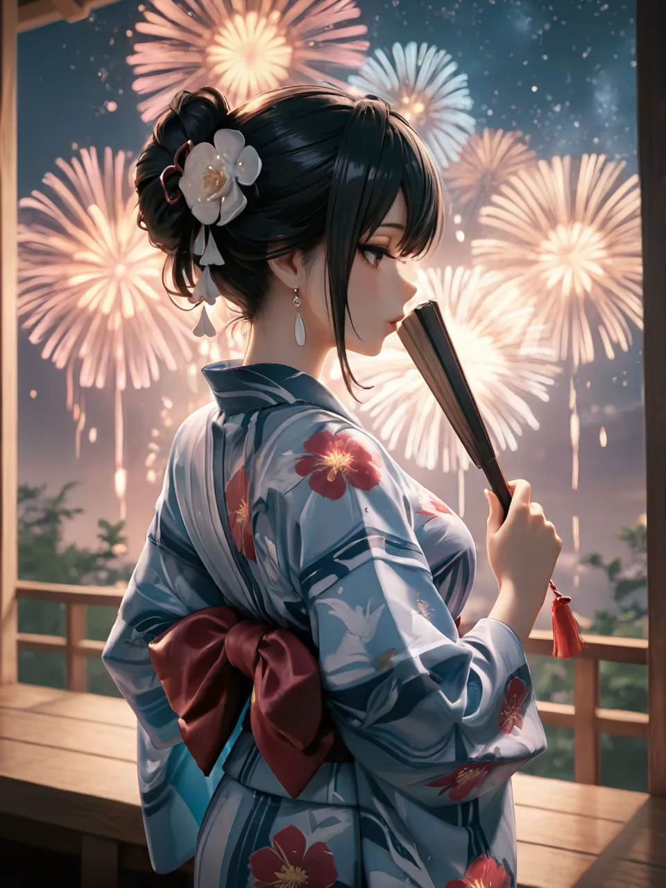 風物詩『花火』 — アイーユ375644992さんのAIイラスト