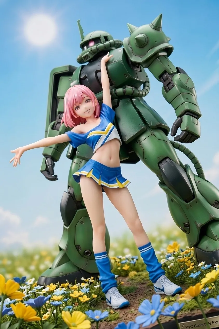 今日を頑張ってる人も、今日は頑張ってない人も、みんなまとめて応援したい、ザクとチアガール！…フィギュア…桃