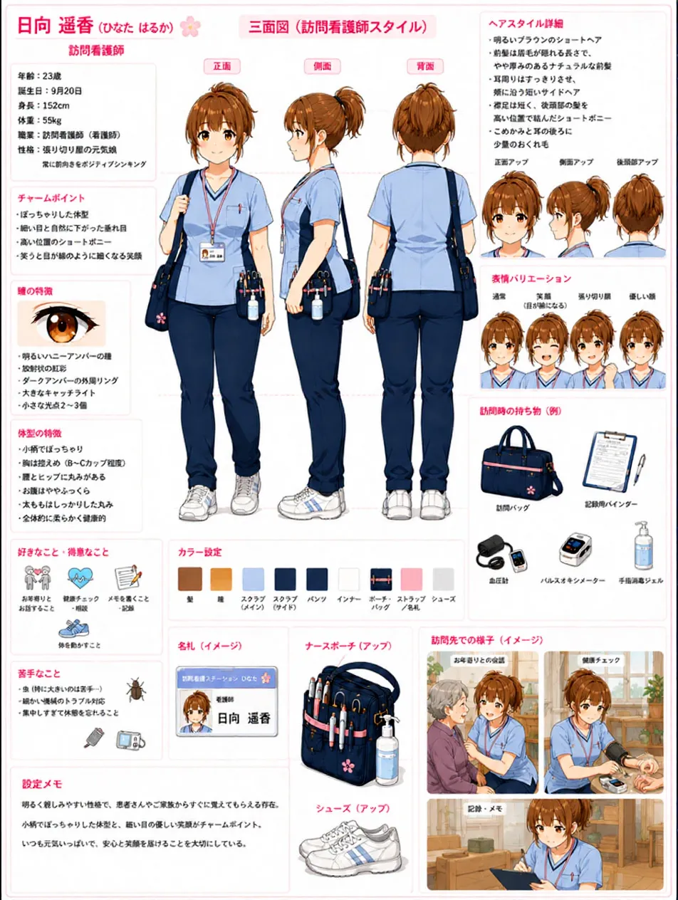 日向(ひなた)遥香の設定資料。