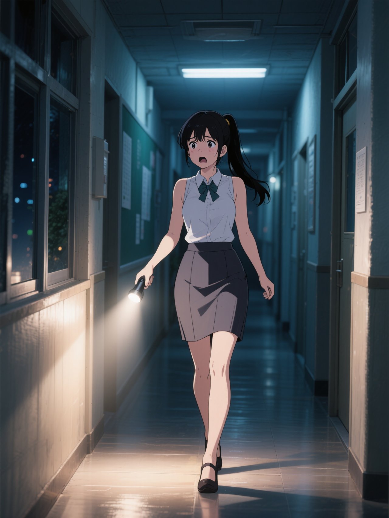 夜の校内巡回中