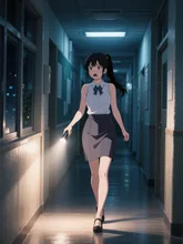 夜の校内巡回中