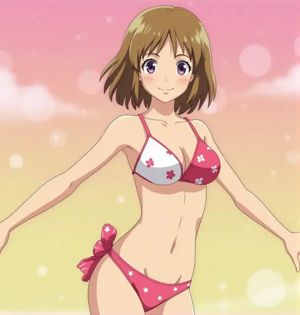 可愛らしきピンクビキニ女子