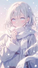初雪とマフラー