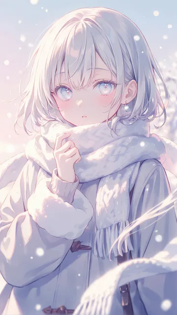 初雪とマフラー