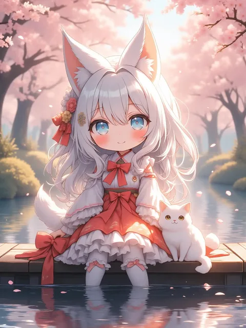 白猫×ちび