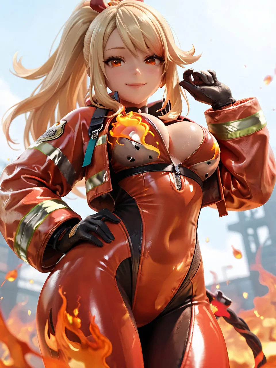 可愛い女性消防士 — ミャアさんのAIイラスト