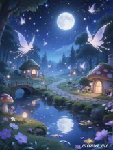 月光の光に照らされて、幻想的な妖精の国 — mamamiさんのAIイラスト