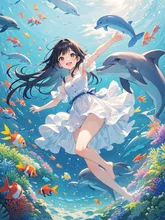 海の精霊のような少女