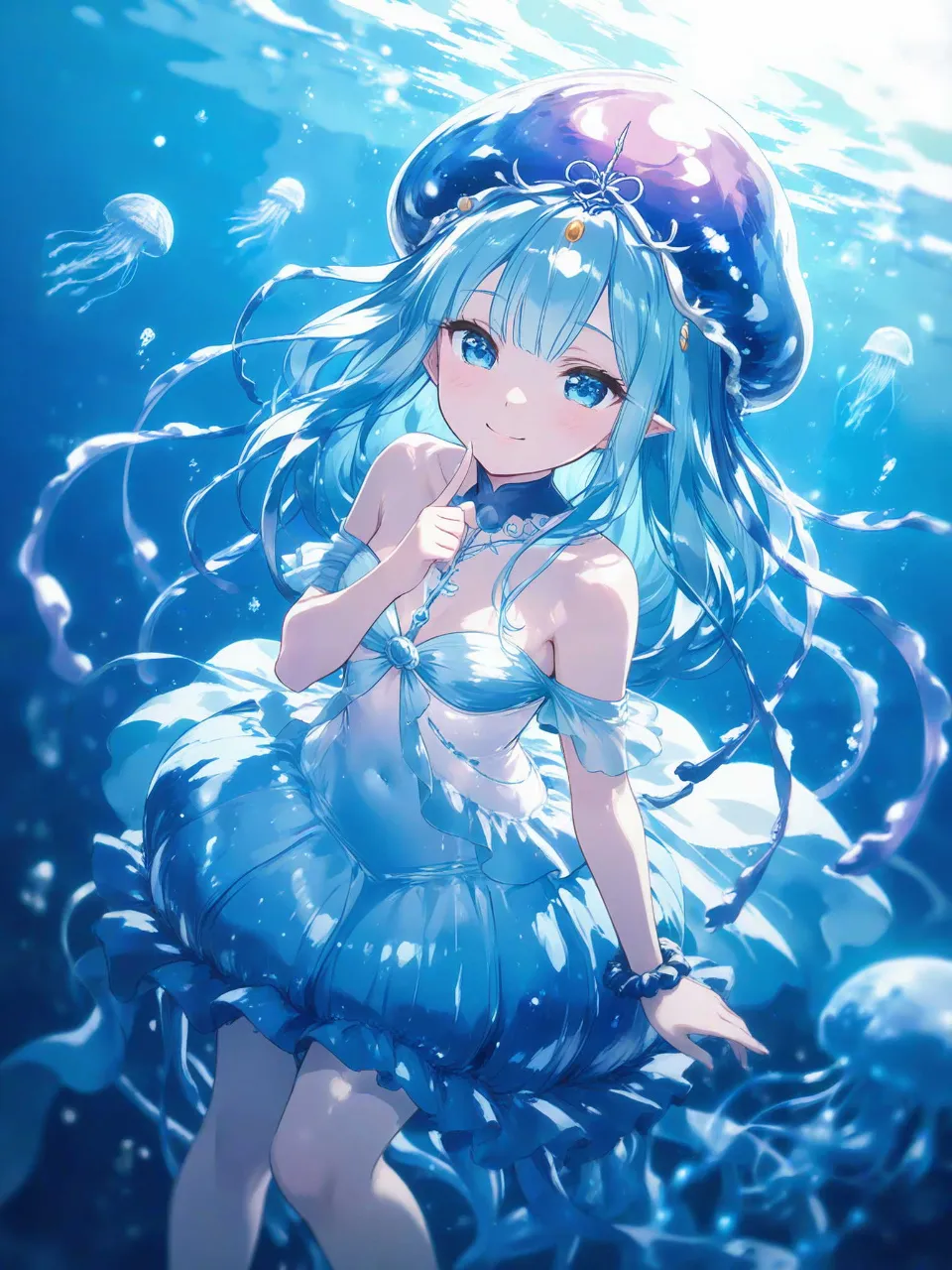 クラゲ娘3 — 怠け者さんのAIイラスト