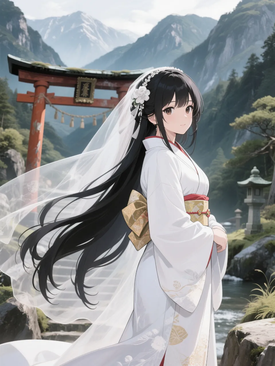 山奥の神社にて